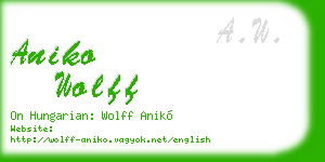 aniko wolff business card